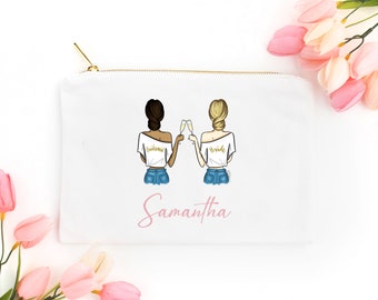 Custom Bridal Cosmetic Bag - Add to your order - Bridesmaid Gift - Accessory Pouch