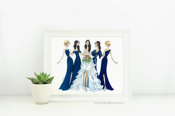 Bridal Party Sister Of The Bride Navy Blue Cute Drawing Bridal Party Sister Of The Bride Navy Blue Cute Drawing