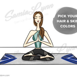 Yoga - Fashion Print - Yogi Art - Tree Pose - Fashion Wall Art - Fashion Illustration - Warrior Pose - Yoga Print - Lotus