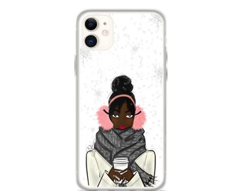 Winter Phone Case - Fashion iPhone Case - Samsung Phone Case - Bundled Up Print - Winter Fashion Illustration - Gift for Her