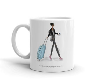 Jet Setter Mug - Fashion Mug - Travel - Fashion Illustration - Wanderlust