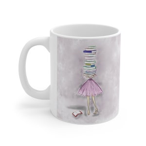 Book Tower Mug - Bookworm - Book Lover - Gift for Her