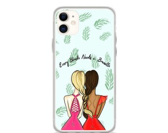 Best Friends Phone Case - Fashion Print iPhone Case - Blonde - Brunette - Samsung Phone Case - Gift for Her