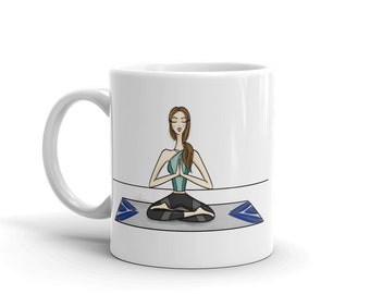 Yoga Mug - Fashion Print Mug - Yogi Art - Tree Pose - Fashion Illustration - Warrior Pose - Yoga Print - Lotus