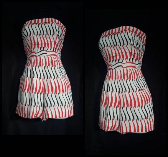 VLV Vintage 1950s Strapless Playsuit
