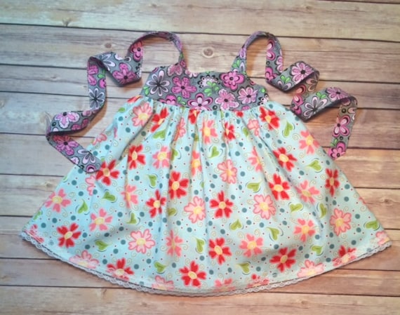 Items similar to Ooh La La Floating hearts and Flowers Floral Sundress ...