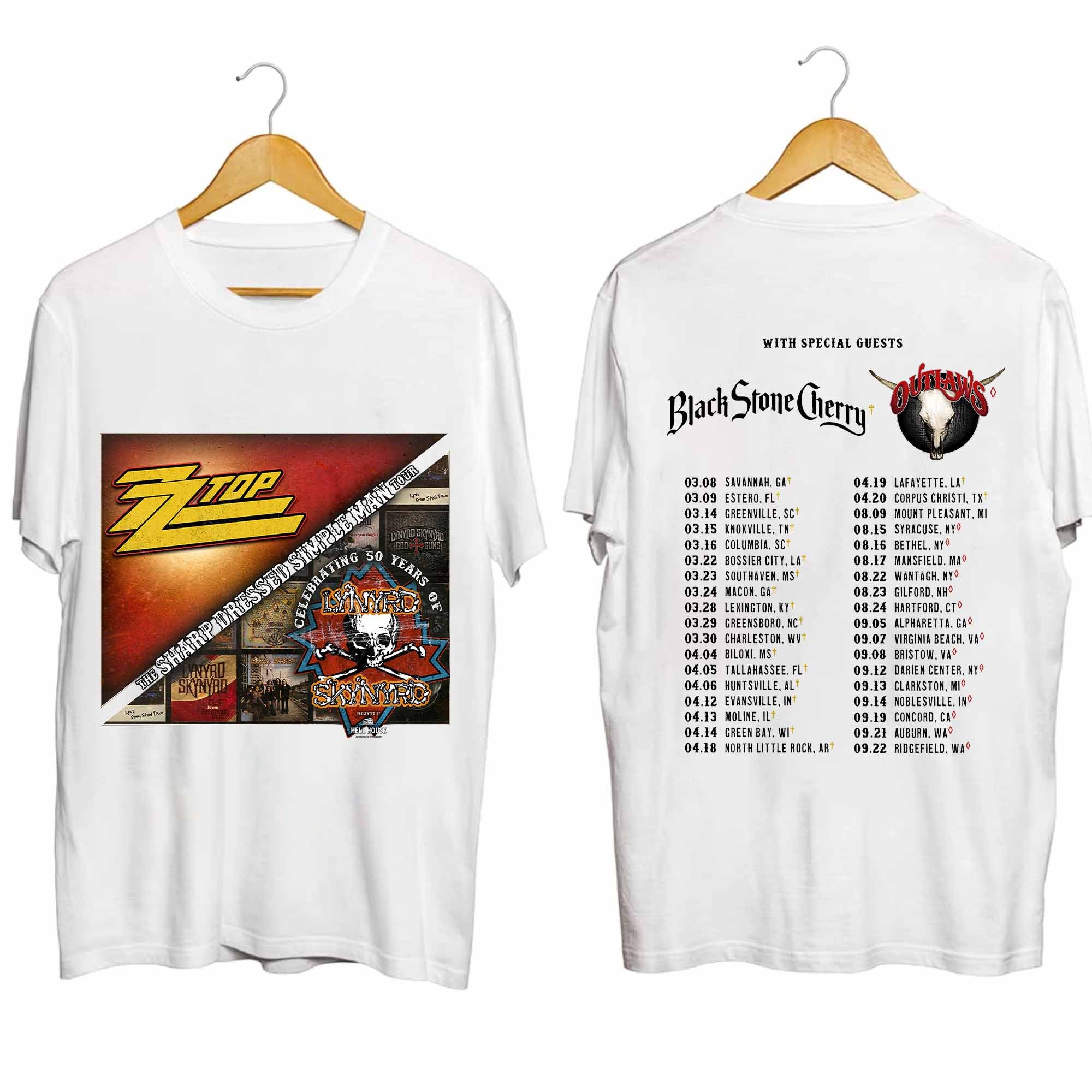 ZZ Top World Tour 2024 Shirt, Lynyrd Skynyrd Zz Top Tour