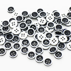 Black with White Dots or Plain Black Button 9/16 or 11/16 – The