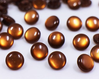 Brown Shank Button, Extra Small Size, Mushroom Shaped, For Sewing Blouse Shirt, Shiny Finish, 7.5mm, 10mm, Back Hole, Doll Cloth Making DIY