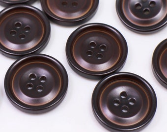 Dark Brown Suit Jacket Button, For Serwing Coat Blazer, Vintge Style, Retro, Raised Edge, Four Holes, 25mm,15mm, 1inch,Matching Pairing Size