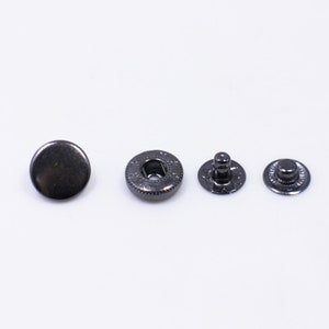 Dark Silver Snap Buttons, Press Stud,Snaps Popper, Upholstery Buttons, Snap Fastener, Leather Craft Closure, Model 633,13mm