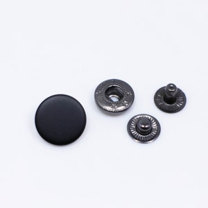Boutons-pression en métal noir mat, Fournitures de rembourrage, Modèle 633, Bouton-pression, Bouton-pression pour travaux manuels du cuir, Fermeture de portefeuille, Articles de bricolage, 15 mm