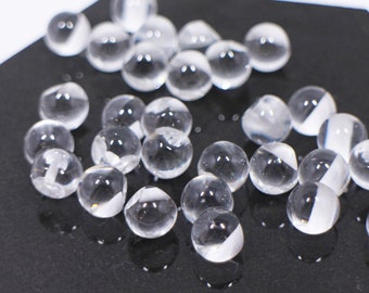 Clear Ball Shape Shank Buttons, Transparent, Sphere Shaped, For Sewing Wedding Dress, Back Hole, Tunnel Shank, Back Hole, Elegant, 10mm