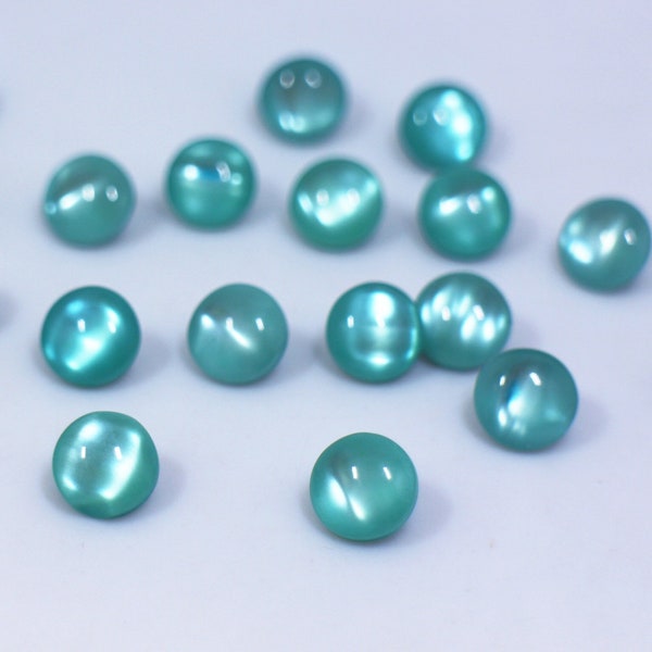 Boutons à tige bleu sarcelle, couleur bleu aqua, trou arrière, turquoise, pour coudre un chemisier de chemise cardigan, de forme ronde, 9 mm, très petit, 0,35 pouce