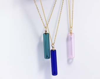 Glas Essentiële Oliën Diffuser Ketting, Fles Ketting, Glazen Charme Ketting, Blauw Groen Roze Ketting, Aromatherapy oliën ketting