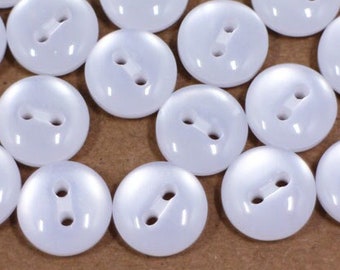 Boutons Blancs Épais, Deux Trous, Couleur Blanc Brillant, Bord Lisse, Pour Coudre Chemise Cardigan Enfant, Bonbons Couleurs D'été, 11.5mm, Petit Rond