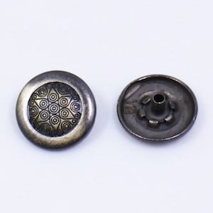 30set Meetee 12/15/17mm Metal Snap Buttons Stud Fastener Press