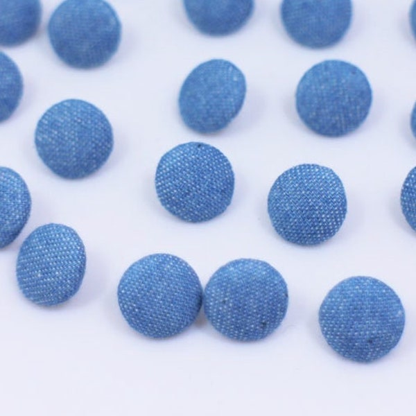 Light Blue Denim Shank Buttons, Small Blue Fabric Buttons, Sweater Buttons, Denim Shank Buttons, Cloth Button, Mushroom Shaped Button, 10mm