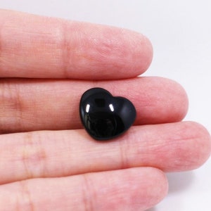 Black Heart Shank Button, Glossy Finish, Heart Shape, Cute Lovely Elegant, Large Size, Special Shape, For Sewing Sweater Blouse Dress, 15mm