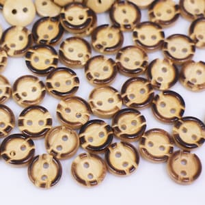 Tiny Brown Wooden Button, Mini Wooden Button, Extra Small Wood Button, Two Holes Sewing Button, Blouse Button,Shirt Button,10mm