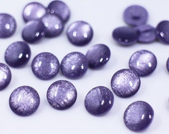 Dark Purple Shimmer Shank Button, Shiny Glitter Shimmer, Mushroom Shaped, For Dress Cardigan Blouse, 11.5mm, 0.45inch, Pretty Galaxy Theme