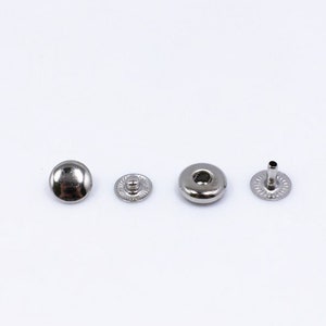 8mm Silver Metal Snap Buttons, Extra Small Silver Snaps, Mini Press Stud, Snap Fastener, Leather Craft Supplies, Wallet Closure, Model 688