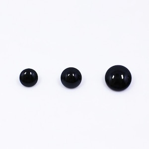 Black Shank Buttons, Round Mushroom Shaped, 7.5mm, 9mm, 10mm, 12.5mm, Extra Small Size, For Doll Cloth Blouse Cardigan Dress, Glossy Finish