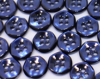 Small 15mm 24L Dark Navy Blue Polished 2 Hole Craft Sewing Buttons 50 100 Z140 