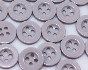 50 Round Black 2-Hole 18mm Resin Buttons
