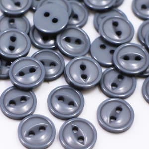 Metal Buttons - Gray Silver Roped Edge Domed Metal Shank Buttons - 23mm -  7/8 inch - 6 pcs