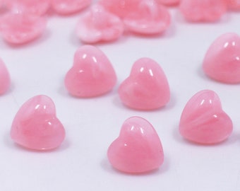 10 Pink Heart Buttons, Heart Buttons, Pink Buttons, 15mm Heart Buttons,  Shank Buttons, Craft Buttons, Resin Buttons, Shiny Pink Buttons Uk 