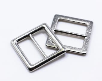 3/4 inch Nickel Purse Strap Slide,Center Bar, Nickel Finish Buckle Purse Strap, Metal Silver Rings, Handbags Bag Making Supplie, 20mm, 5pcs