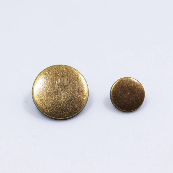 Bronze Color Shank Buttons, Made of ABS Plastic, Antique Bronze Color, Round Shaped, Flat Top, For Sewing Coat Blazer Blouse, 11mm, 18mm