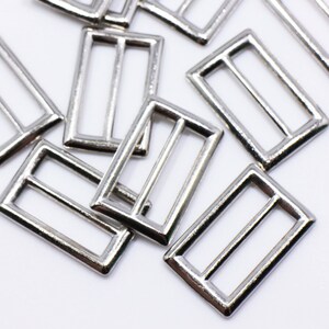1 inch Strap Slide, Purse Strap Center Bar, Nickel Finish Buckle Purse Strap, Metal Silver Rings, Belt Handbags Bag Making Supplie,25mm,5pcs