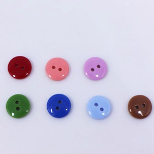 Small Red Button, Glossy Finish, Two Holes, Smooth Edge, Round Shape, Bright Red Color, For Sewing DIY Shirt Blouse Cardigan, 10mm 0.4inch image 8