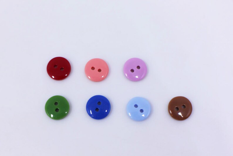 Small Red Button, Glossy Finish, Two Holes, Smooth Edge, Round Shape, Bright Red Color, For Sewing DIY Shirt Blouse Cardigan, 10mm 0.4inch image 8
