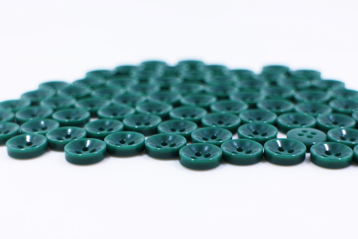 Dark Green Buttons Shell Looking Button Small Four Holes | Etsy
