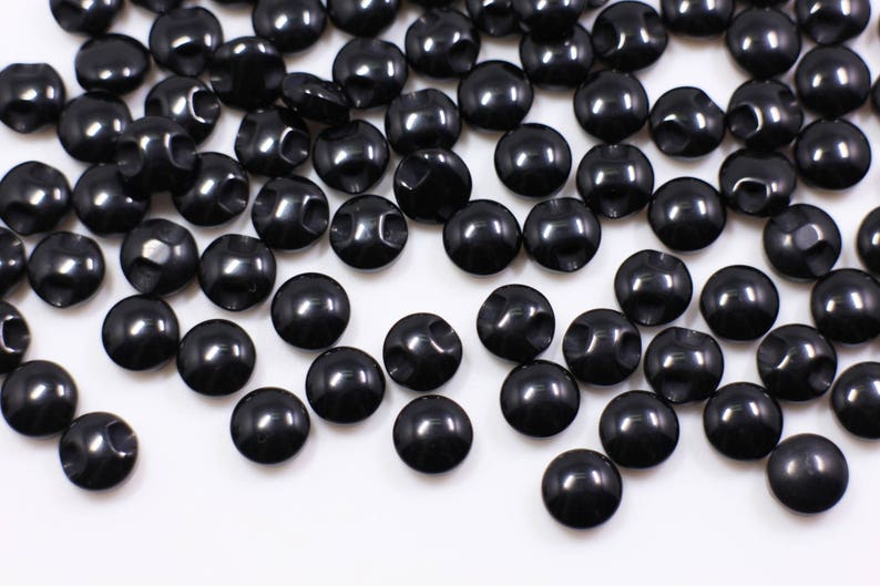 Black Shank Buttons Dolls Animal Eyes Glossy Round Bean Shaped Blouse 9mm 11mm