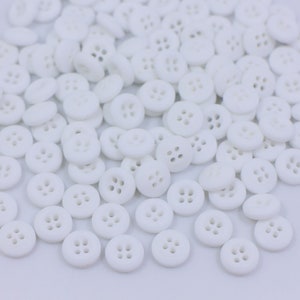 Tiny Matte White Buttons, Bowl Shaped, Extra Small Mini Size, Four ...