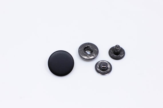 Matte Black Metal Snap Buttons, Upholstery Supplies, Model 633