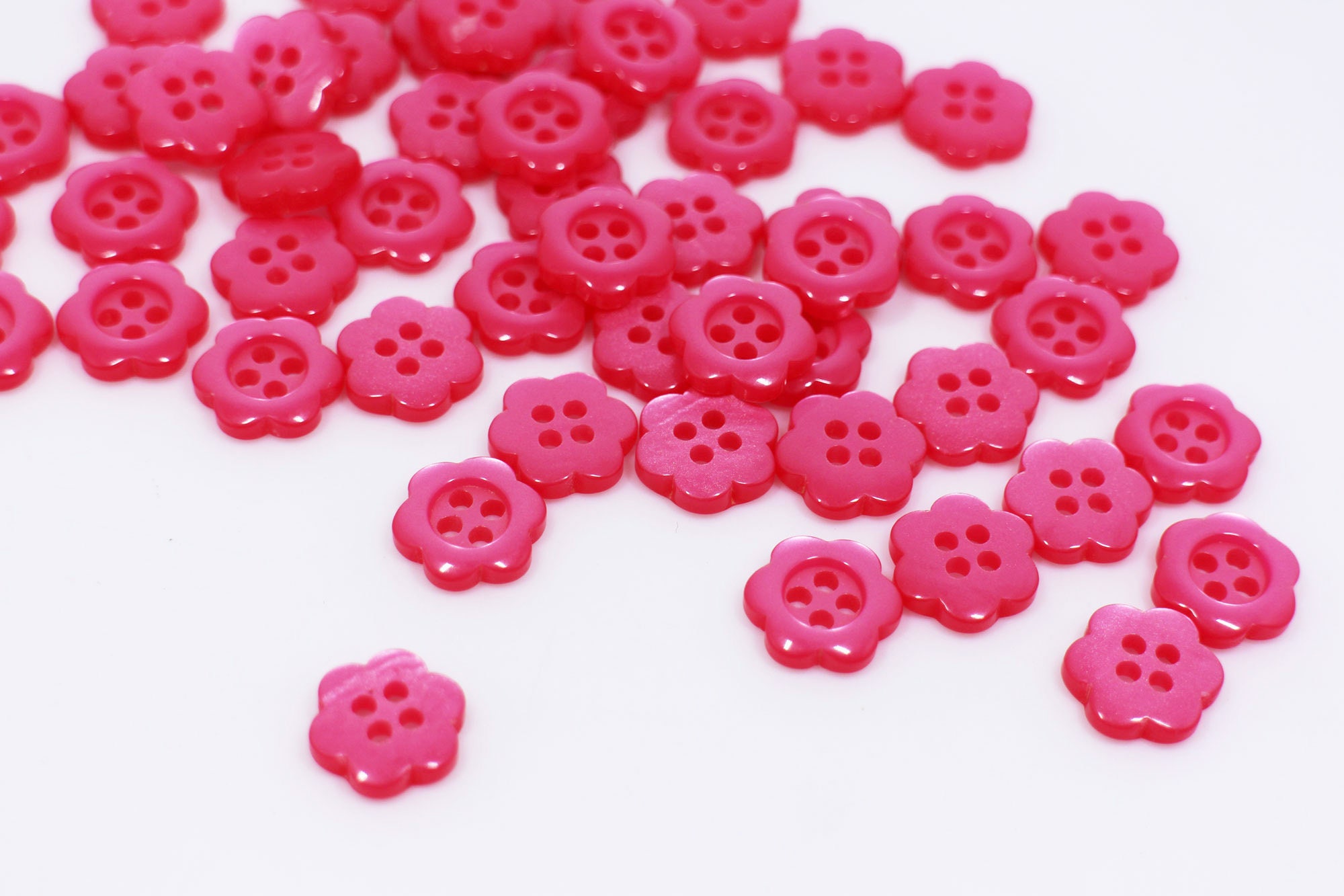 Flower Buttons Floral Shaped Buttons Small Buttons Pastel Etsy