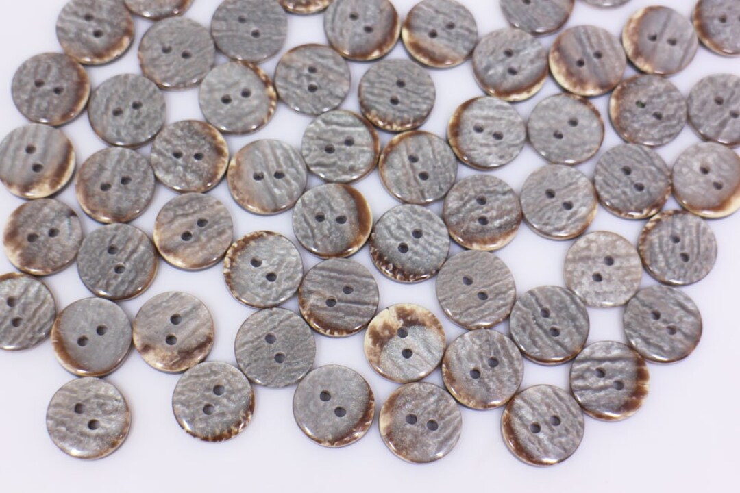 Shell Button Brown Brown Shell Looking Button, Glossy Finish, Made of Resin, Two Holes ...