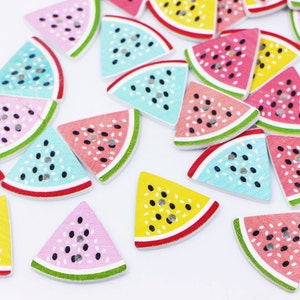 Wassermelone Holzknopf, Obst Holz Knöpfe, zwei Löcher Nähen Knopf, Pullover Knopf, Baby-Taste, Kind Knopf, Cartoon gemischte Farben, 30mm