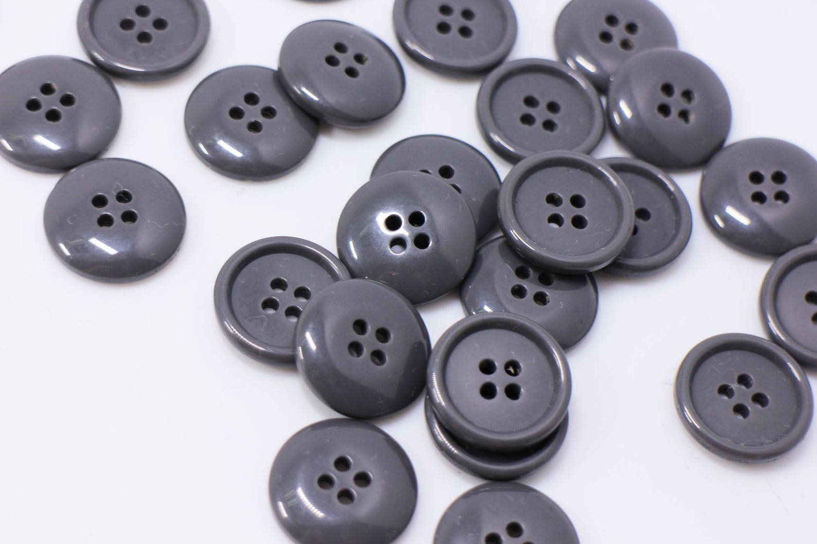 20 Grey Buttons Four Holes Resin Button Suit Button Blouse Etsy