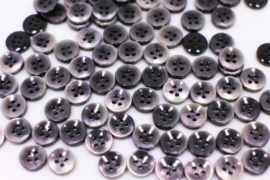 Dark Grey Buttons, Brownish Gray Color, Bowl Shaped, Small Size, Four ...