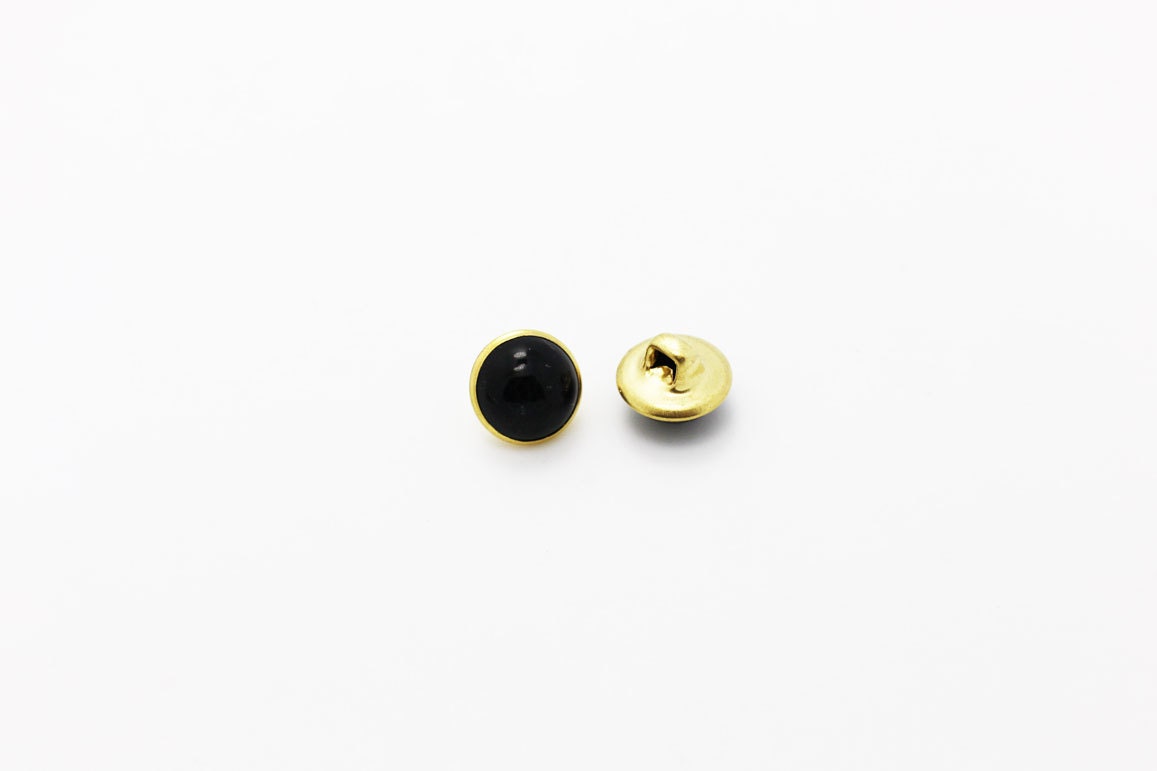 Black and Gold Shank Buttons Black Buttonshank Buttons - Etsy