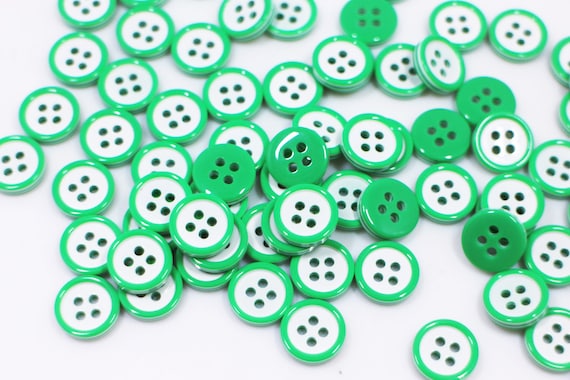 20 Pcs Big Buttons 4 Hole Size 33 Mm Red, Dark Green, Black