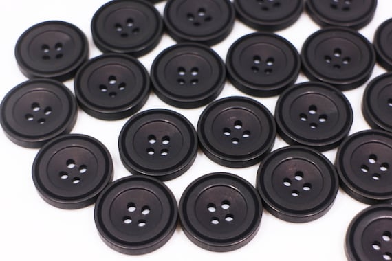 Large Round 4 Hole Resin Sewing Button Black White Red Buttons