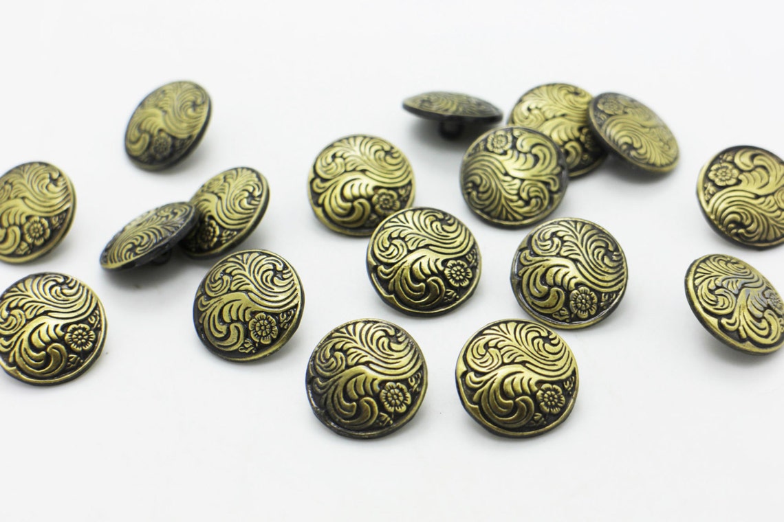 Antique Bronze BOHO Flower Metal Shank Buttons Antique Bronze - Etsy