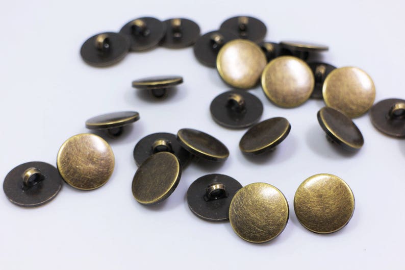 Bronze Shank Buttons Antique Bronze Color Round Shaped Shank | Etsy